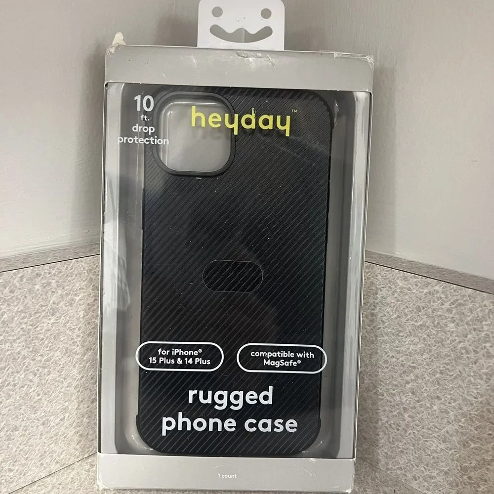 Apple iPhone 15 Plus/14 Plus Rugged Case w MagSafe -Heyday Black Drop Protection